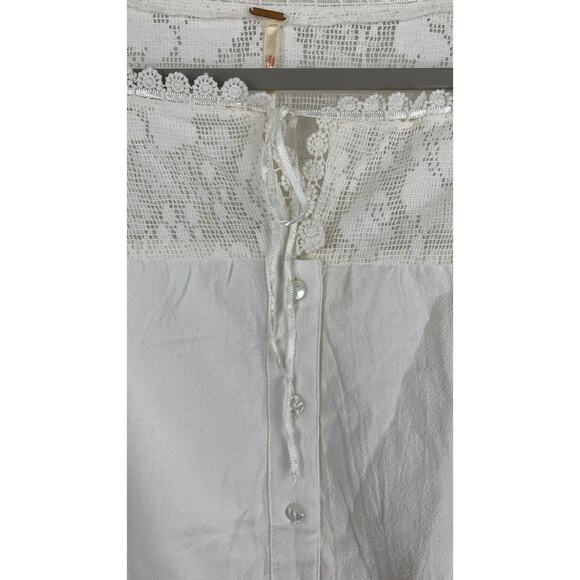 Free People Meadows Embroidered Long Sleeve Top Womens Small White Floral New - Picture 5 of 10